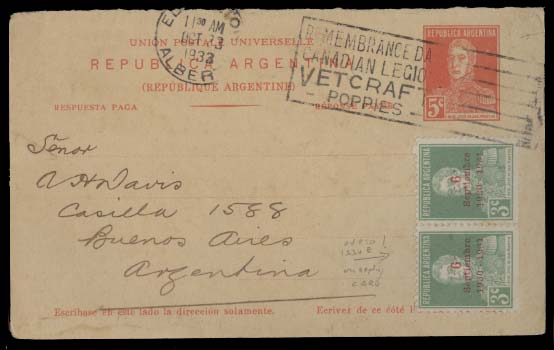 Lot 925 - Argentina stationery - Antonio Torres Early Spring private treaty sale Lot 925 - Argentina stationery - Antonio Torres Early Spring private treaty sale