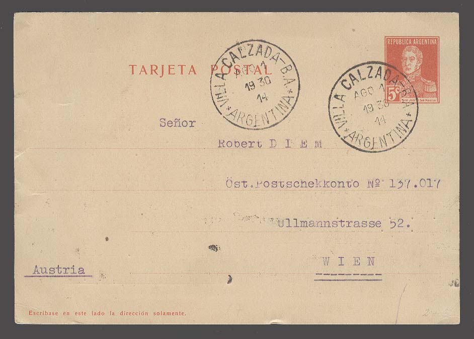 Lot 921 - Argentina stationery - Antonio Torres Early Spring private treaty sale Lot 921 - Argentina stationery - Antonio Torres Early Spring private treaty sale