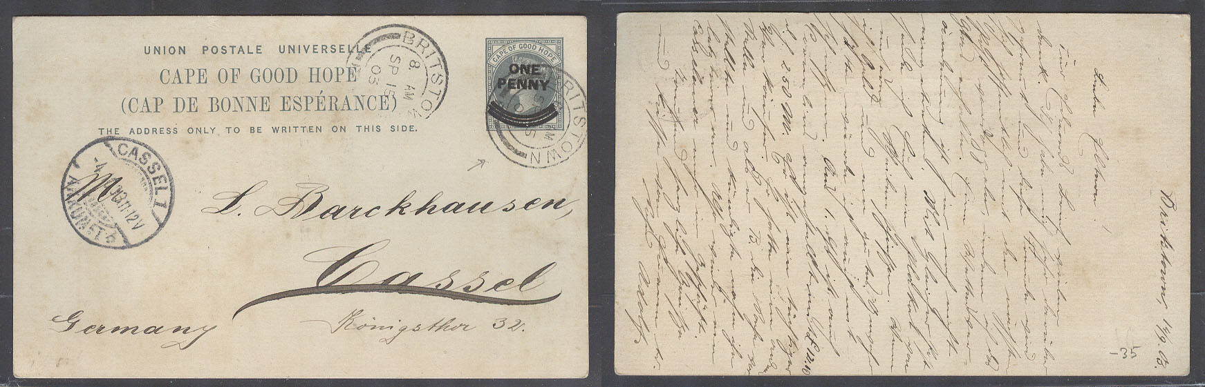 Lot 705 - south africa - Antonio Torres Auction #45: Worldwide Spring postal history Lot 705 - south africa - Antonio Torres Auction #45: Worldwide Spring postal history