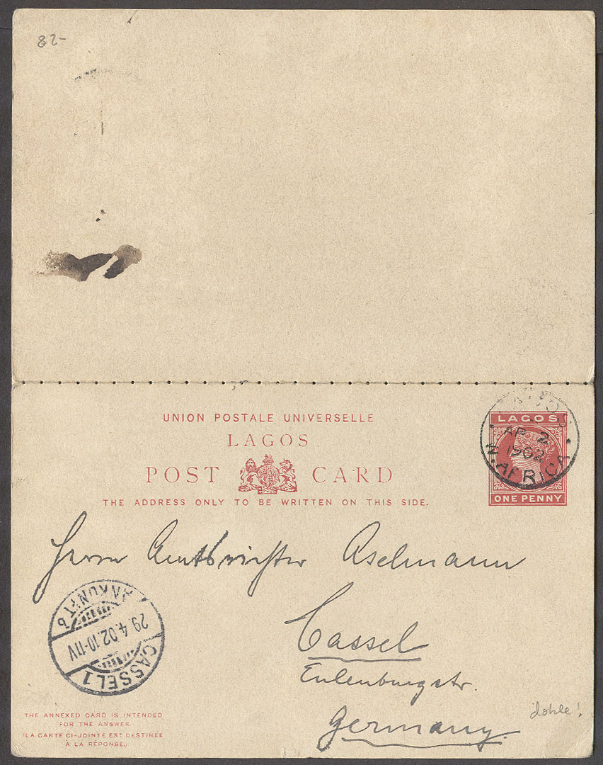 Lot 384 - british commonwealth nigeria - Antonio Torres Auction #45: Worldwide Spring postal history Lot 384 - british commonwealth nigeria - Antonio Torres Auction #45: Worldwide Spring postal history