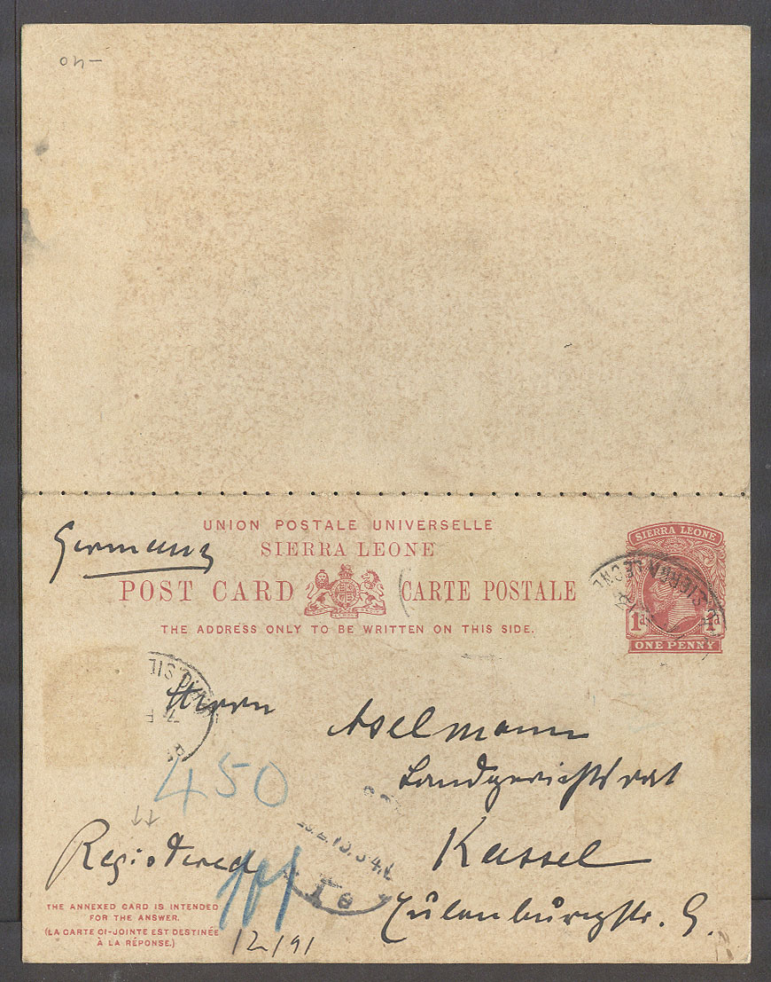 Lot 409 - british commonwealth sierra leone - Antonio Torres Auction #45: Worldwide Spring postal history Lot 409 - british commonwealth sierra leone - Antonio Torres Auction #45: Worldwide Spring postal history