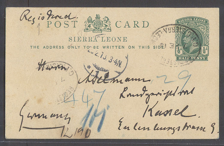 Lot 405 - british commonwealth sierra leone - Antonio Torres Auction #45: Worldwide Spring postal history Lot 405 - british commonwealth sierra leone - Antonio Torres Auction #45: Worldwide Spring postal history