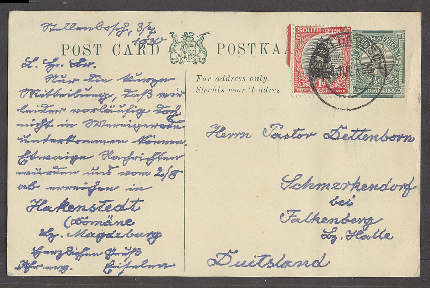Lot 765 - south africa - Antonio Torres Auction #45: Worldwide Spring postal history Lot 765 - south africa - Antonio Torres Auction #45: Worldwide Spring postal history