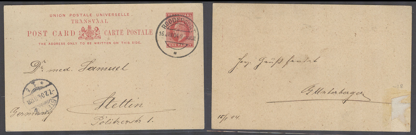 Lot 708 - south africa - Antonio Torres Auction #45: Worldwide Spring postal history Lot 708 - south africa - Antonio Torres Auction #45: Worldwide Spring postal history