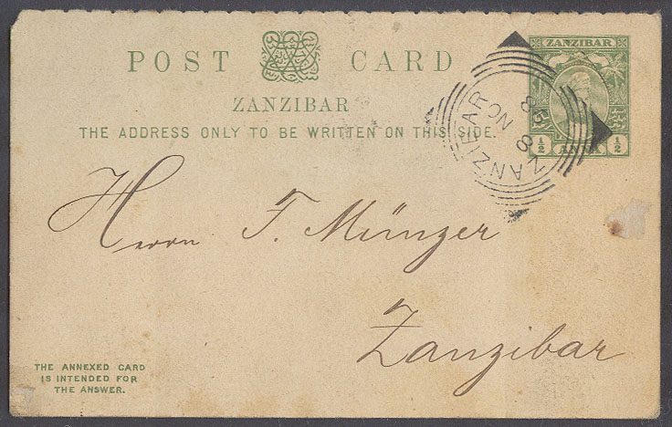 Lot 430 - british commonwealth zanzibar - Antonio Torres Auction #45: Worldwide Spring postal history Lot 430 - british commonwealth zanzibar - Antonio Torres Auction #45: Worldwide Spring postal history