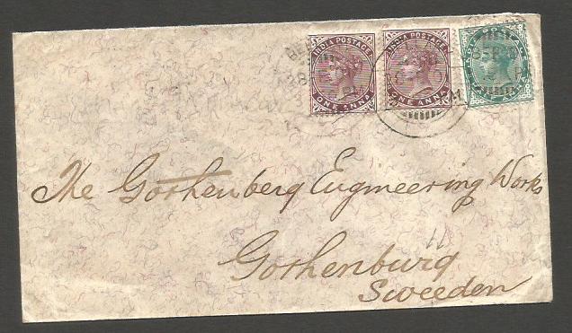 Lot 491 - india - Antonio Torres Auction #45: Worldwide Spring postal history Lot 491 - india - Antonio Torres Auction #45: Worldwide Spring postal history