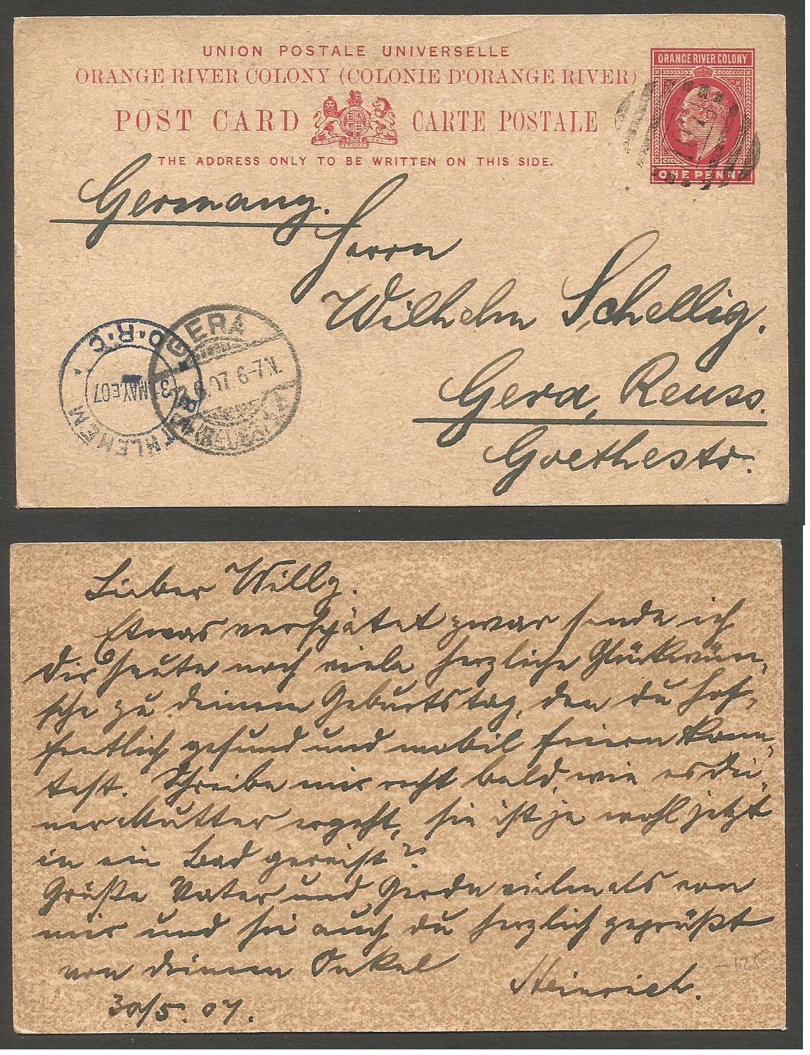 Lot 721 - south africa - Antonio Torres Auction #45: Worldwide Spring postal history Lot 721 - south africa - Antonio Torres Auction #45: Worldwide Spring postal history
