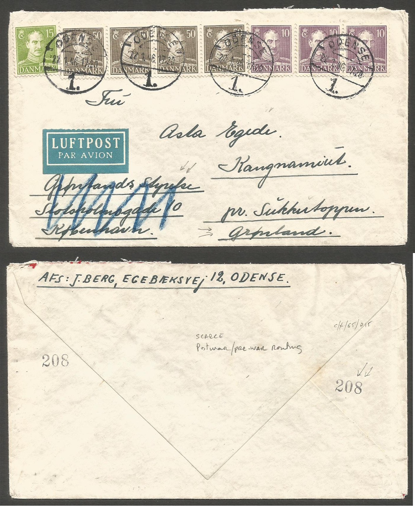 Lot 477 - Greenland - Antonio Torres Auction #45: Worldwide Spring postal history Lot 477 - Greenland - Antonio Torres Auction #45: Worldwide Spring postal history