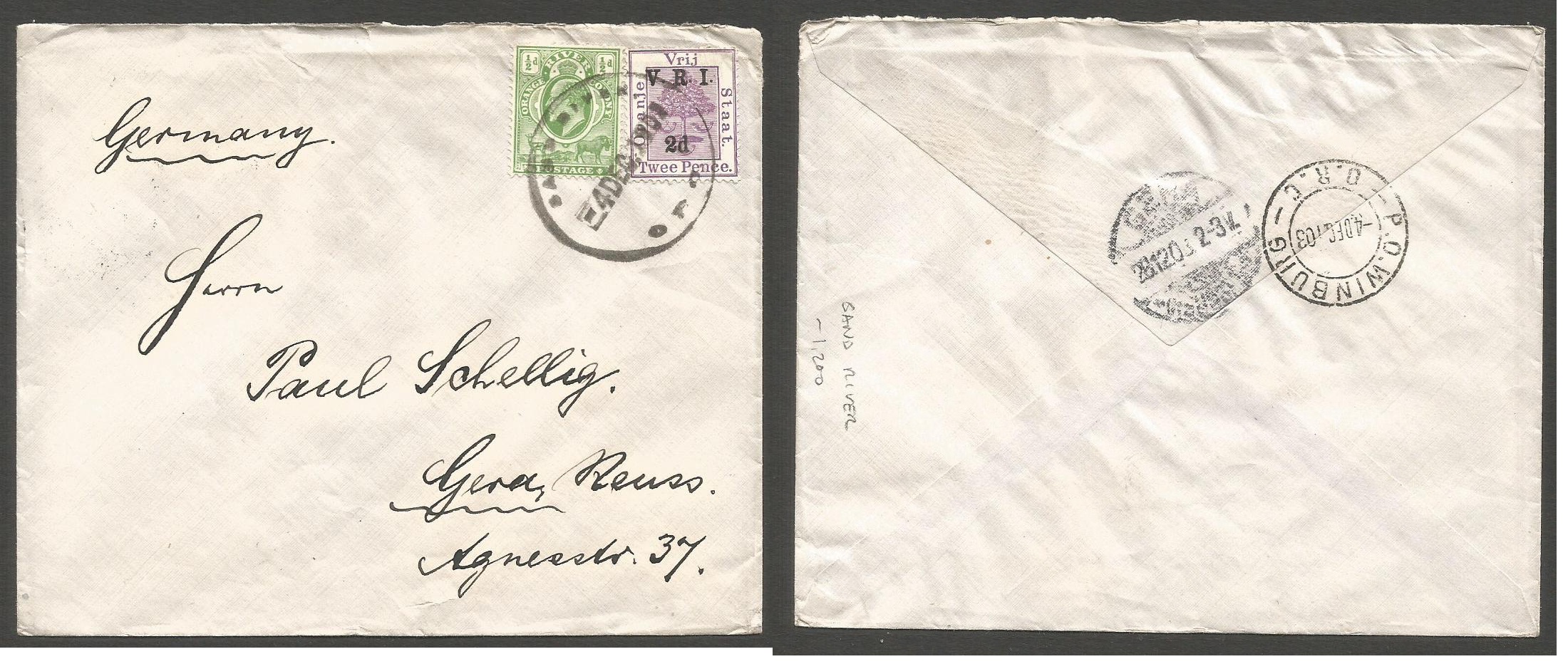 Lot 707 - south africa - Antonio Torres Auction #45: Worldwide Spring postal history Lot 707 - south africa - Antonio Torres Auction #45: Worldwide Spring postal history