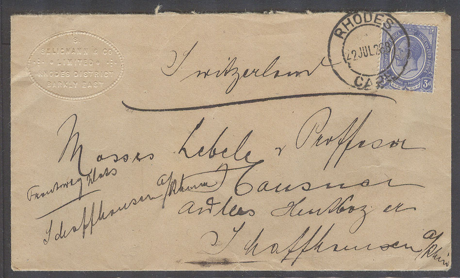Lot 760 - south africa - Antonio Torres Auction #45: Worldwide Spring postal history Lot 760 - south africa - Antonio Torres Auction #45: Worldwide Spring postal history