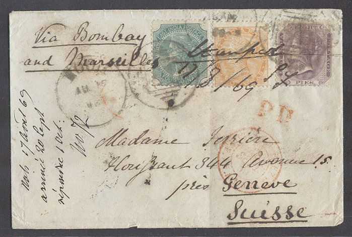 Lot 489 - india - Antonio Torres Auction #45: Worldwide Spring postal history Lot 489 - india - Antonio Torres Auction #45: Worldwide Spring postal history