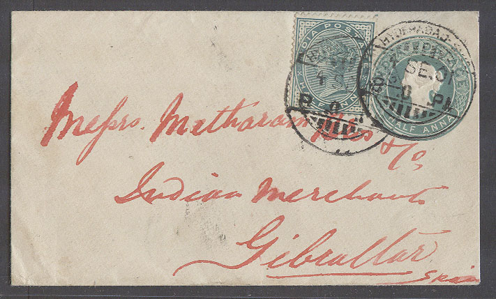 Lot 492 - india - Antonio Torres Auction #45: Worldwide Spring postal history Lot 492 - india - Antonio Torres Auction #45: Worldwide Spring postal history