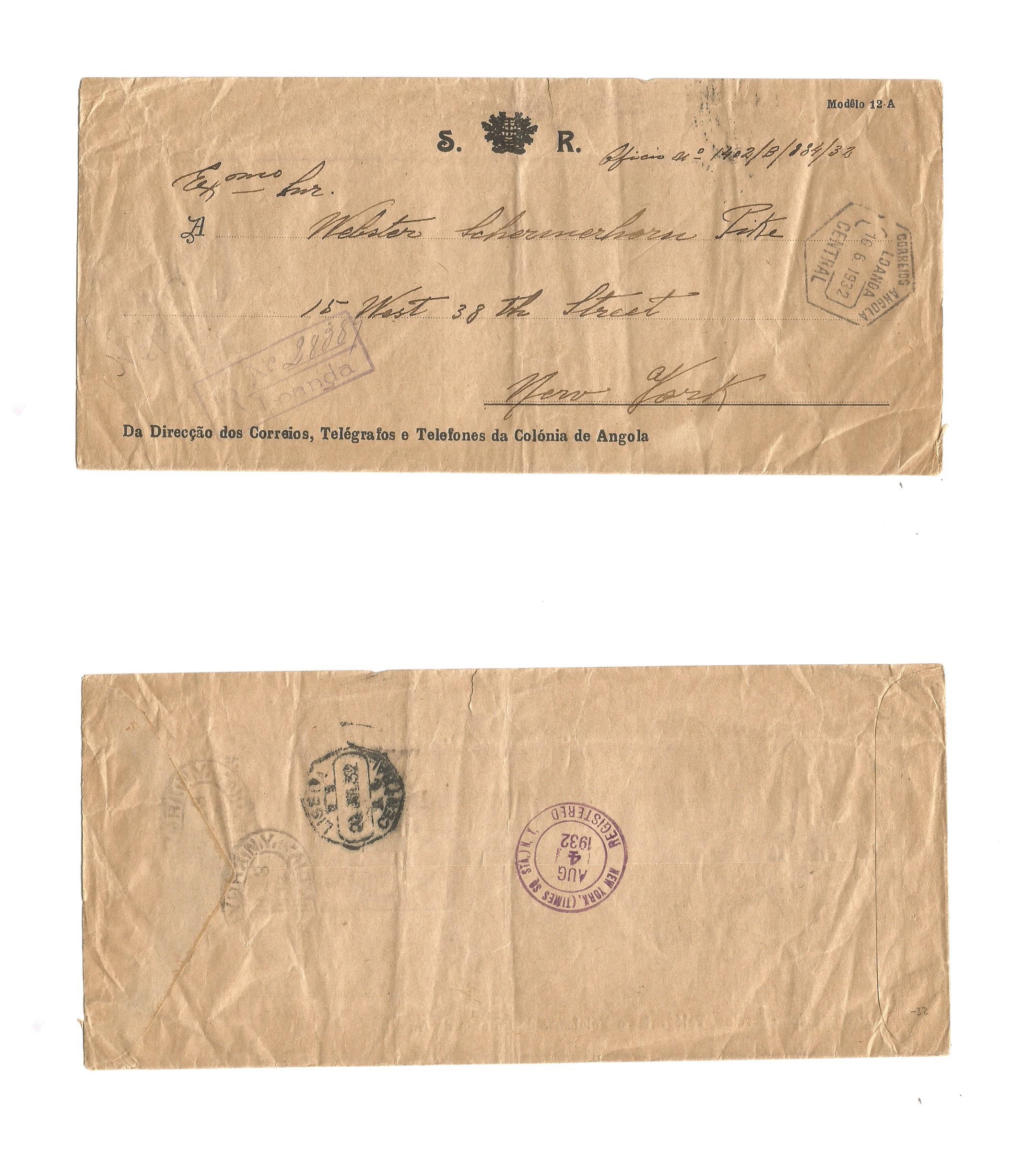 Lot 1568 - Portugal-Angola - Antonio Torres Worldwide February Postal History General & Selection Auction #60 | #61 Lot 1568 - Portugal-Angola - Antonio Torres Worldwide February Postal History General & Selection Auction #60 | #61