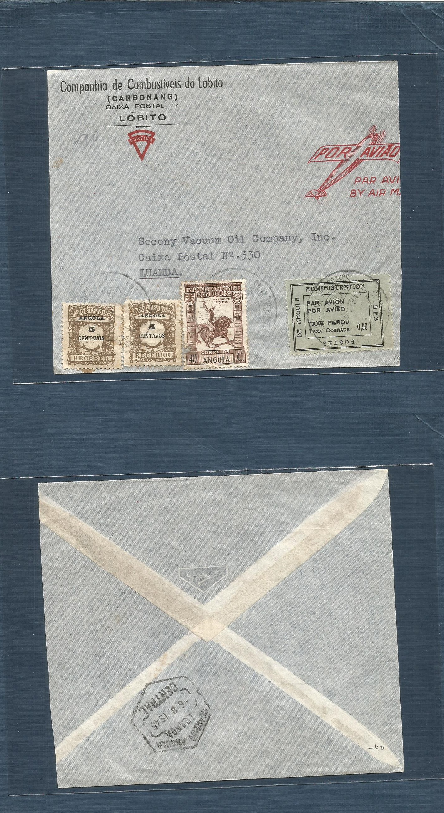 Lot 1576 - Portugal-Angola - Antonio Torres Worldwide February Postal History General & Selection Auction #60 | #61 Lot 1576 - Portugal-Angola - Antonio Torres Worldwide February Postal History General & Selection Auction #60 | #61