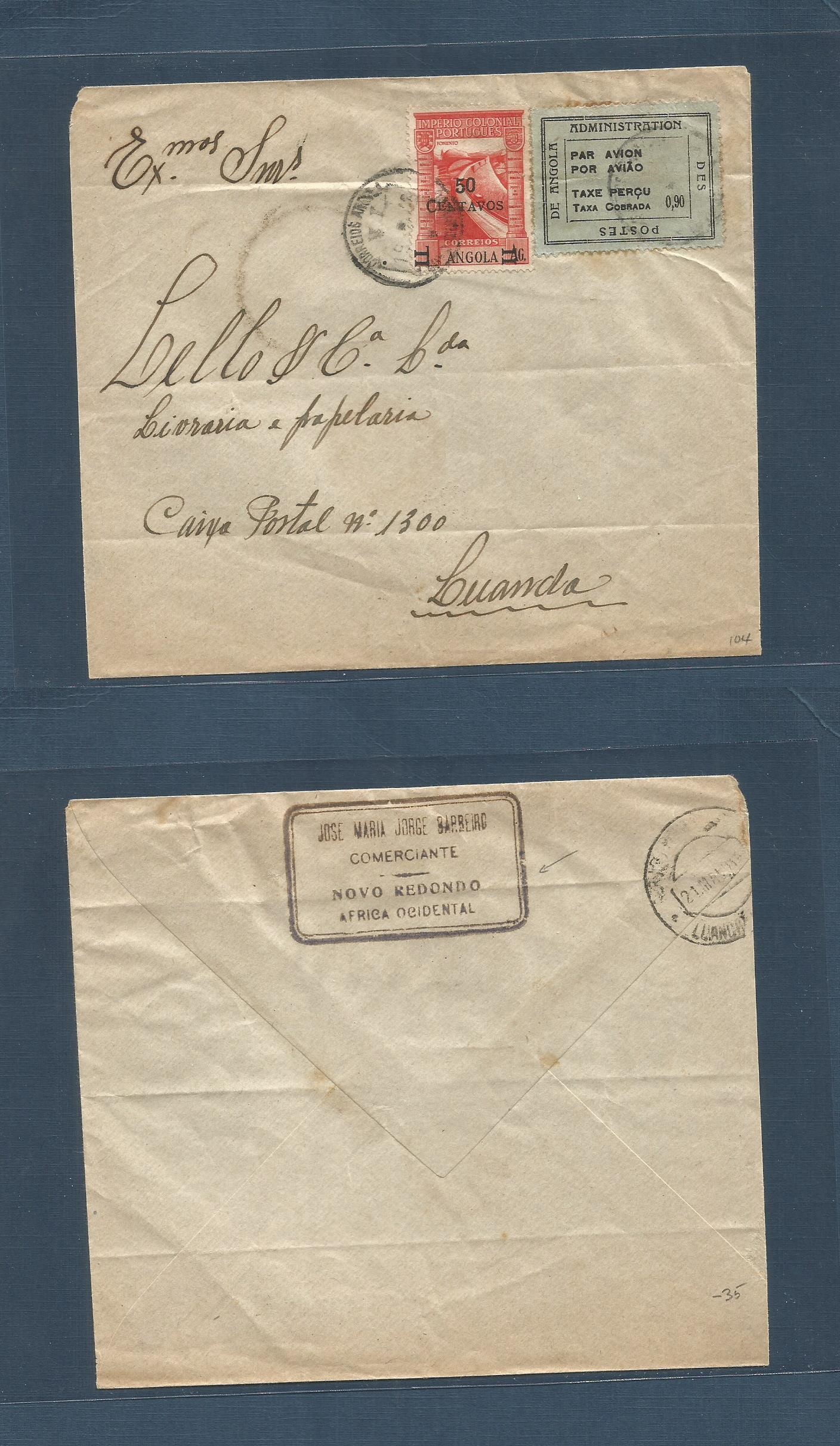 Lot 1577 - Portugal-Angola - Antonio Torres Worldwide February Postal History General & Selection Auction #60 | #61 Lot 1577 - Portugal-Angola - Antonio Torres Worldwide February Postal History General & Selection Auction #60 | #61