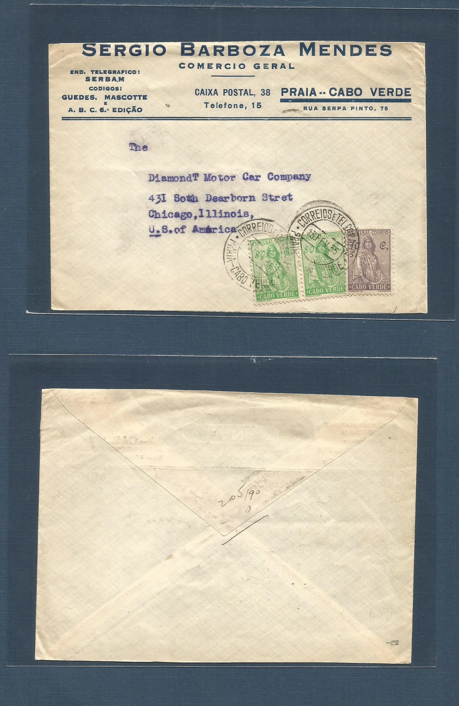 Lot 1581 - Portugal-Cabo Verde - Antonio Torres Worldwide February Postal History General & Selection Auction #60 | #61 Lot 1581 - Portugal-Cabo Verde - Antonio Torres Worldwide February Postal History General & Selection Auction #60 | #61