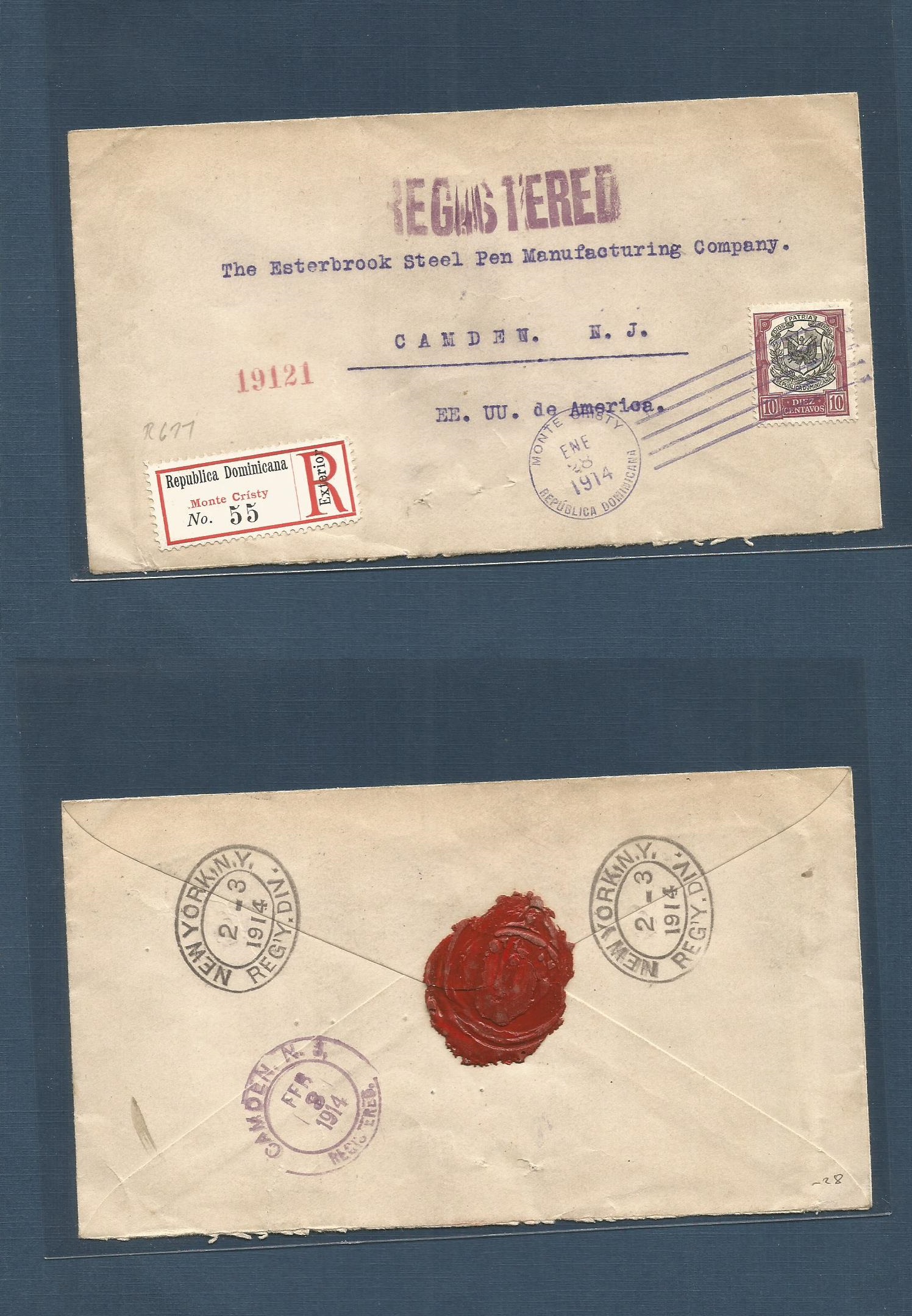 Lot 1186 - dominican rep - Antonio Torres Worldwide February Postal History General & Selection Auction #60 | #61 Lot 1186 - dominican rep - Antonio Torres Worldwide February Postal History General & Selection Auction #60 | #61