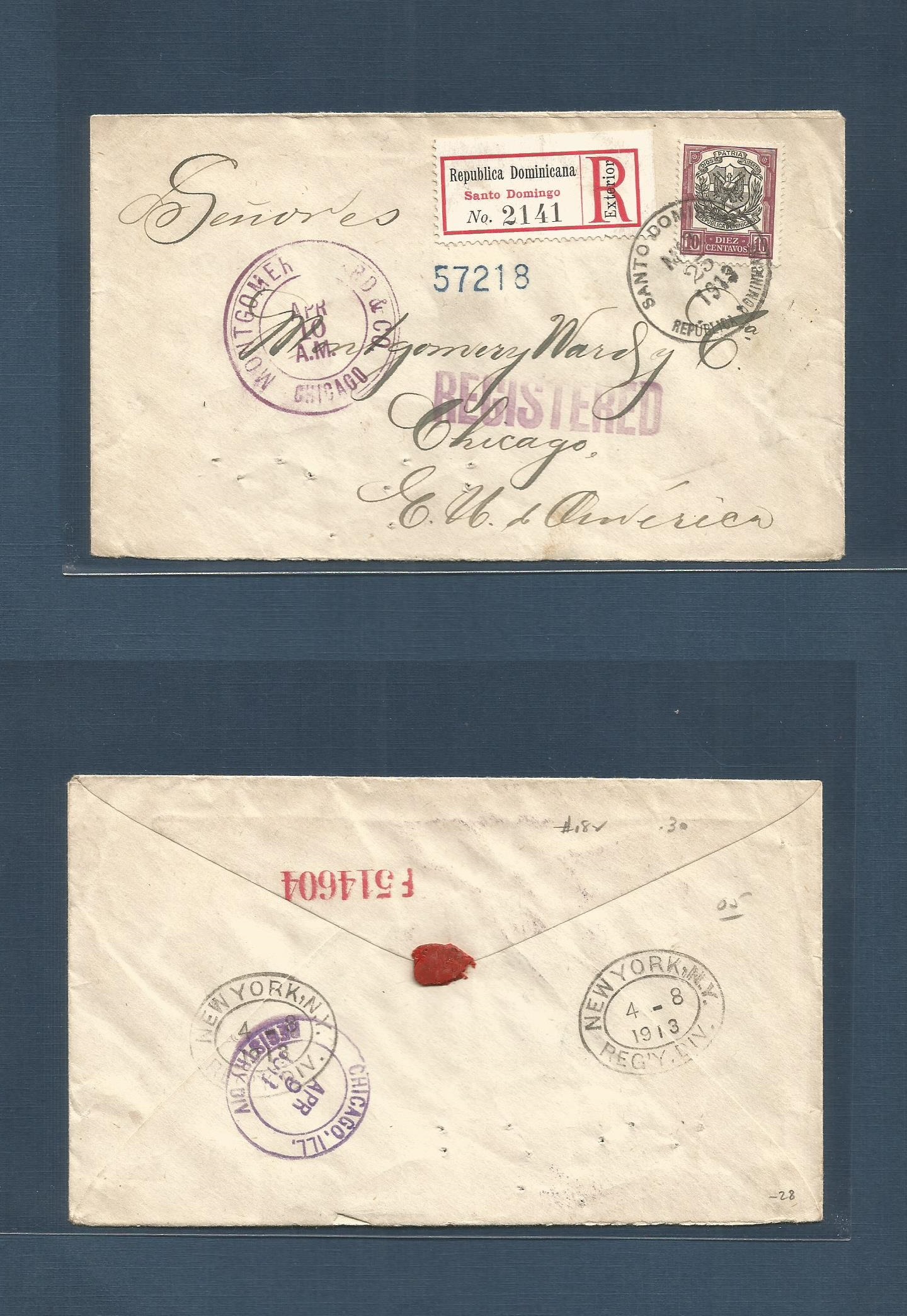 Lot 1182 - dominican rep - Antonio Torres Worldwide February Postal History General & Selection Auction #60 | #61 Lot 1182 - dominican rep - Antonio Torres Worldwide February Postal History General & Selection Auction #60 | #61