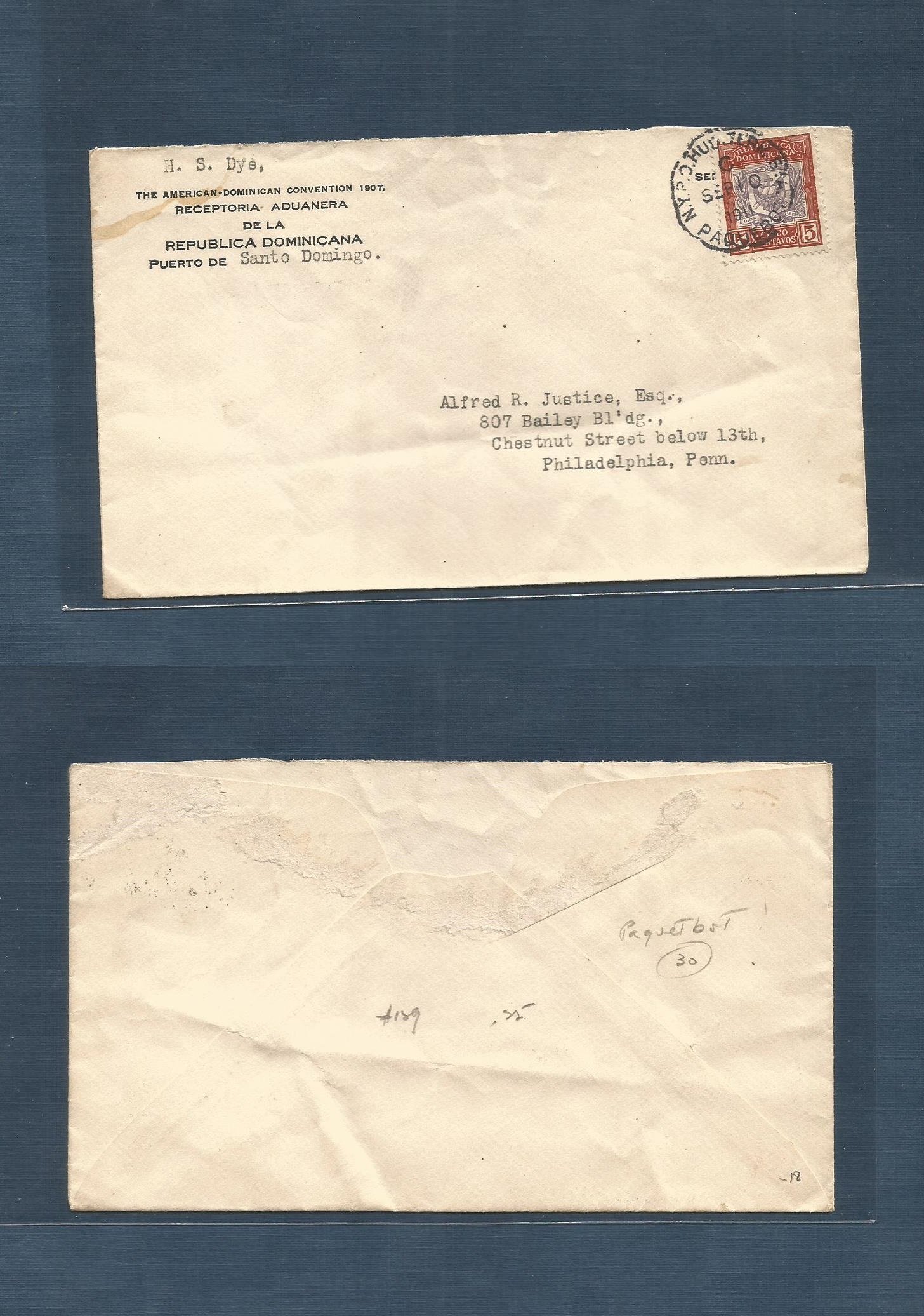 Lot 1180 - dominican rep - Antonio Torres Worldwide February Postal History General & Selection Auction #60 | #61 Lot 1180 - dominican rep - Antonio Torres Worldwide February Postal History General & Selection Auction #60 | #61