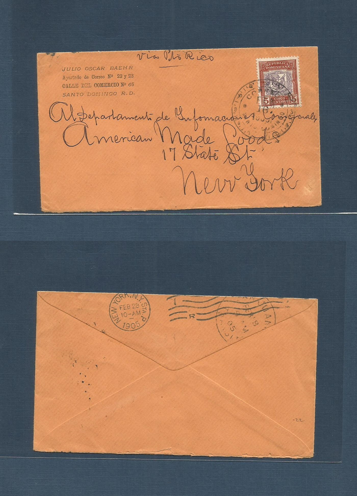 Lot 1164 - dominican rep - Antonio Torres Worldwide February Postal History General & Selection Auction #60 | #61 Lot 1164 - dominican rep - Antonio Torres Worldwide February Postal History General & Selection Auction #60 | #61