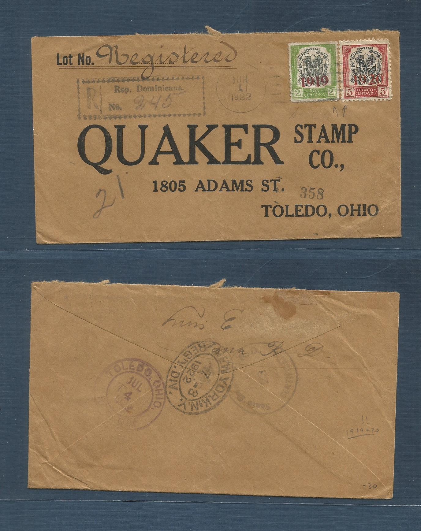 Lot 1198 - dominican rep - Antonio Torres Worldwide February Postal History General & Selection Auction #60 | #61 Lot 1198 - dominican rep - Antonio Torres Worldwide February Postal History General & Selection Auction #60 | #61