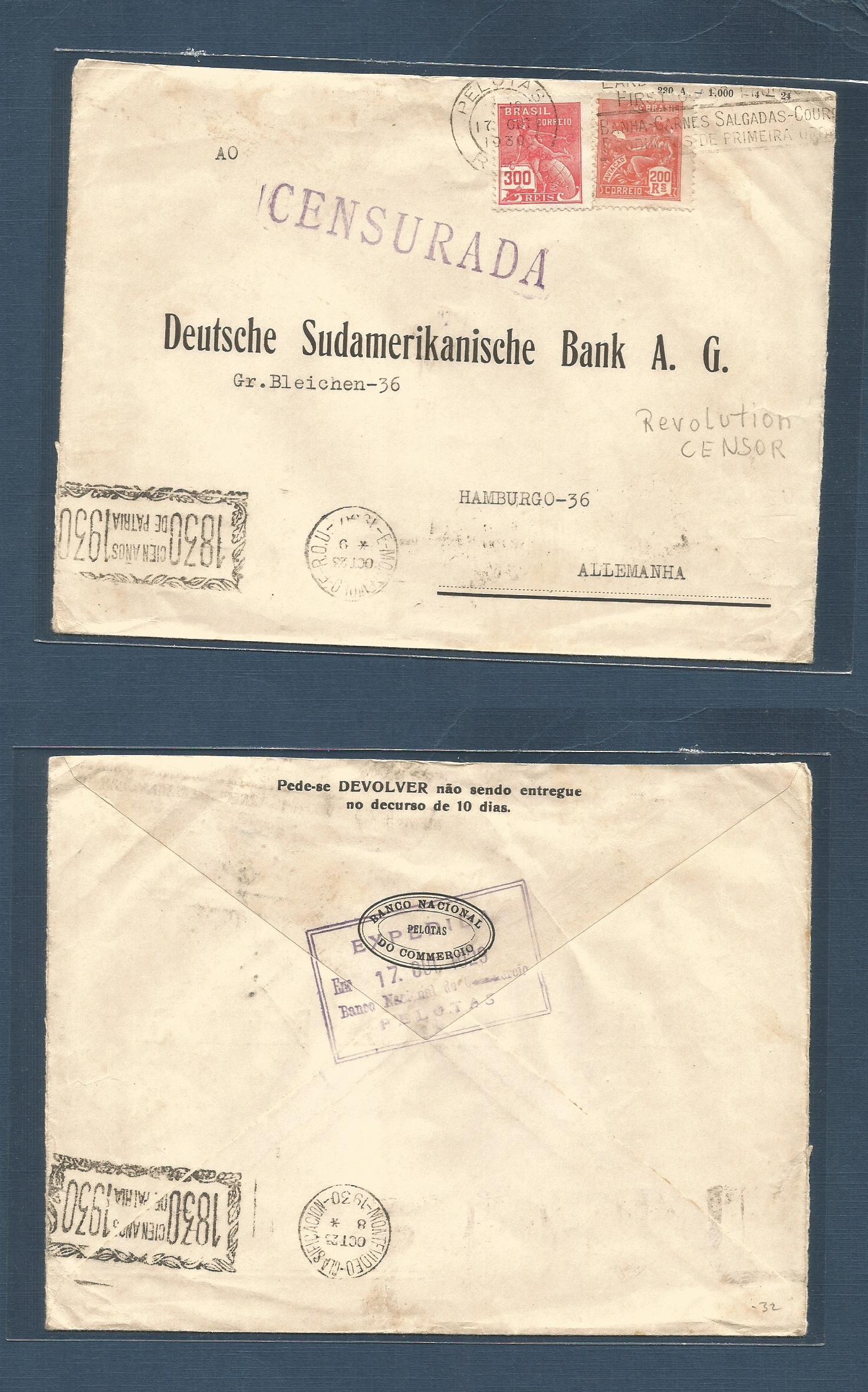 Lot 1121 - Brazil - Xx  -  Antonio Torres Worldwide February Postal History General & Selection Auction #60 | #61