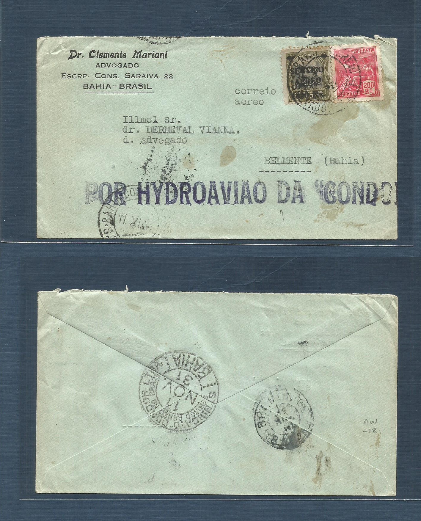 Lot 1013 - Airmails - World  -  Antonio Torres Worldwide February Postal History General & Selection Auction #60 | #61