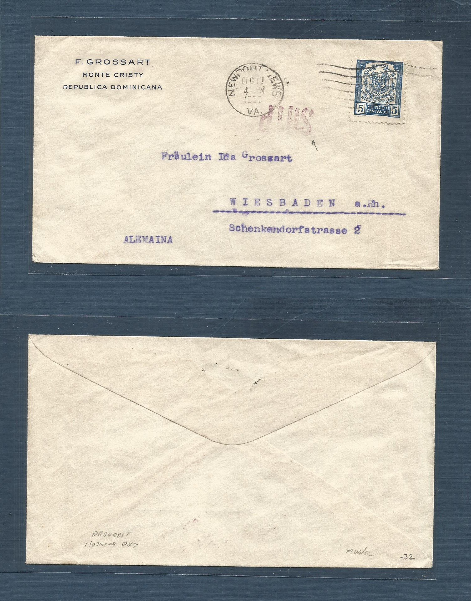 Lot 1202 - dominican rep - Antonio Torres Worldwide February Postal History General & Selection Auction #60 | #61 Lot 1202 - dominican rep - Antonio Torres Worldwide February Postal History General & Selection Auction #60 | #61