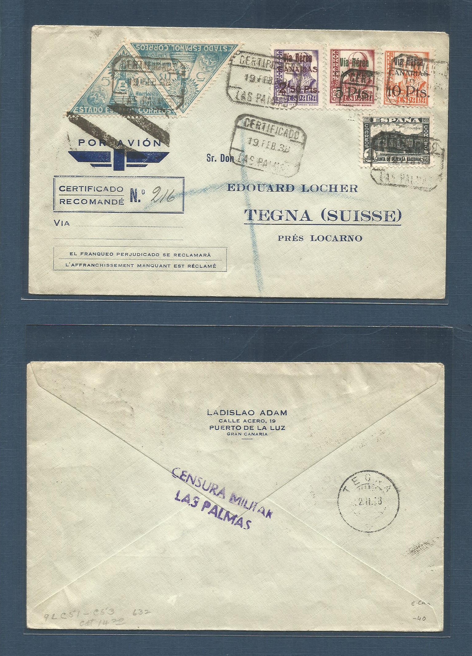 Lot 1717 - E-Canarias  -  Antonio Torres Worldwide February Postal History General & Selection Auction #60 | #61