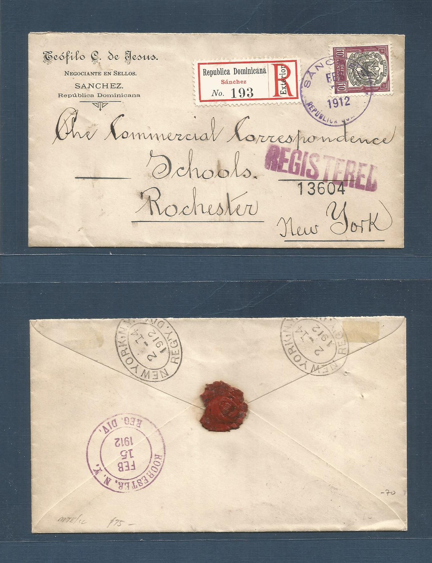 Lot 1181 - dominican rep - Antonio Torres Worldwide February Postal History General & Selection Auction #60 | #61 Lot 1181 - dominican rep - Antonio Torres Worldwide February Postal History General & Selection Auction #60 | #61