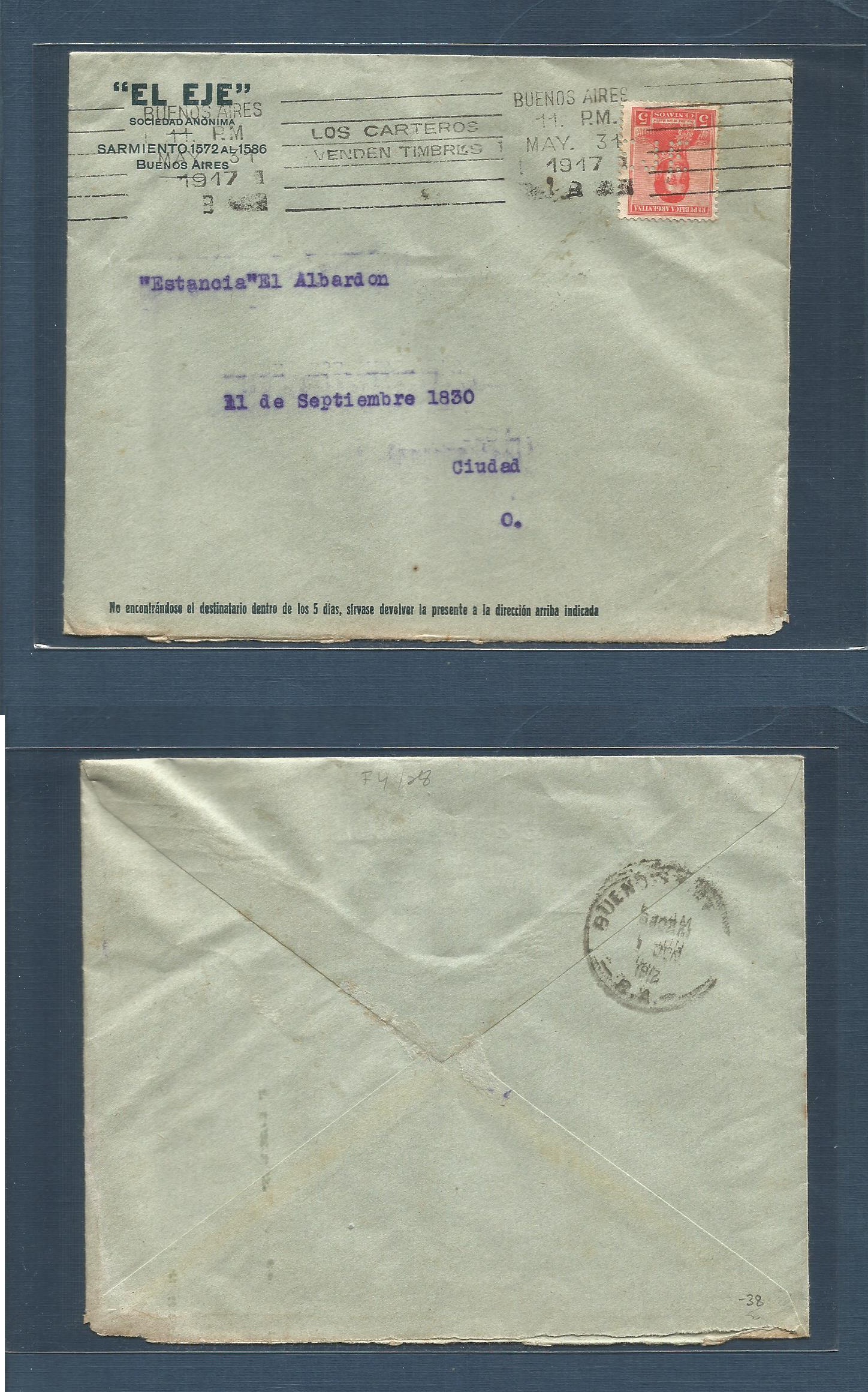 Lot 1056 - Argentina - Xx - Antonio Torres Worldwide February Postal History General & Selection Auction #60 | #61 Lot 1056 - Argentina - Xx - Antonio Torres Worldwide February Postal History General & Selection Auction #60 | #61