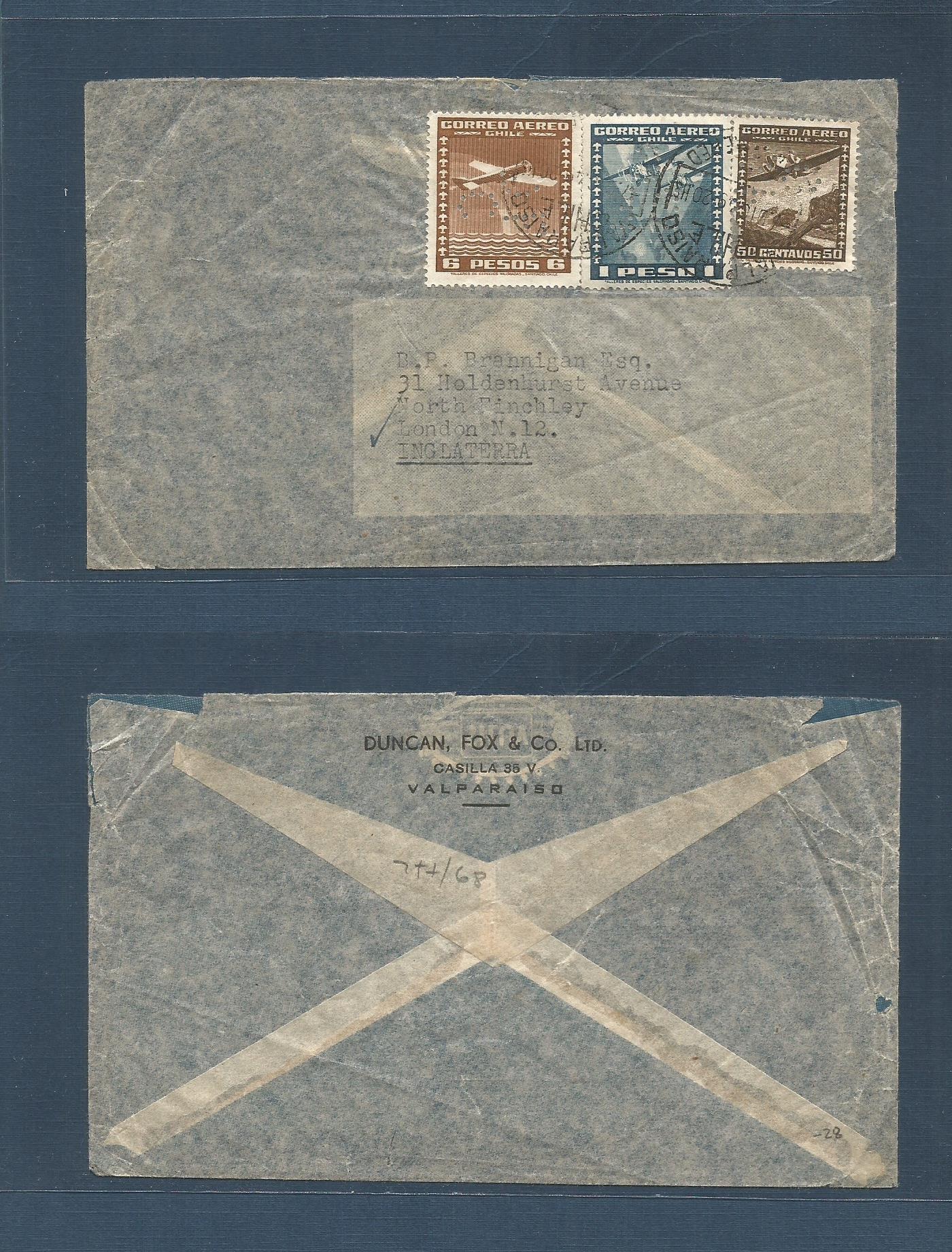 Lot 1127 - Chile - Xx  -  Antonio Torres Worldwide February Postal History General & Selection Auction #60 | #61
