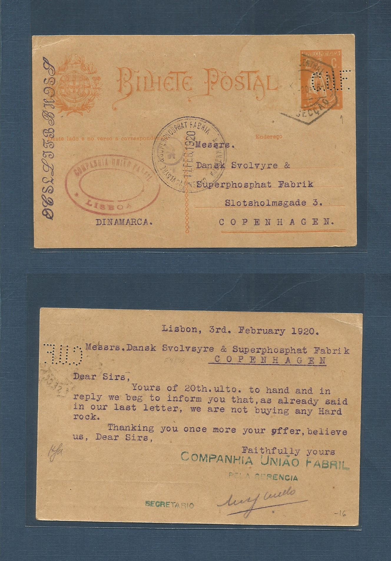 Lot 1543 - Portugal - Stationery  -  Antonio Torres Worldwide February Postal History General & Selection Auction #60 | #61