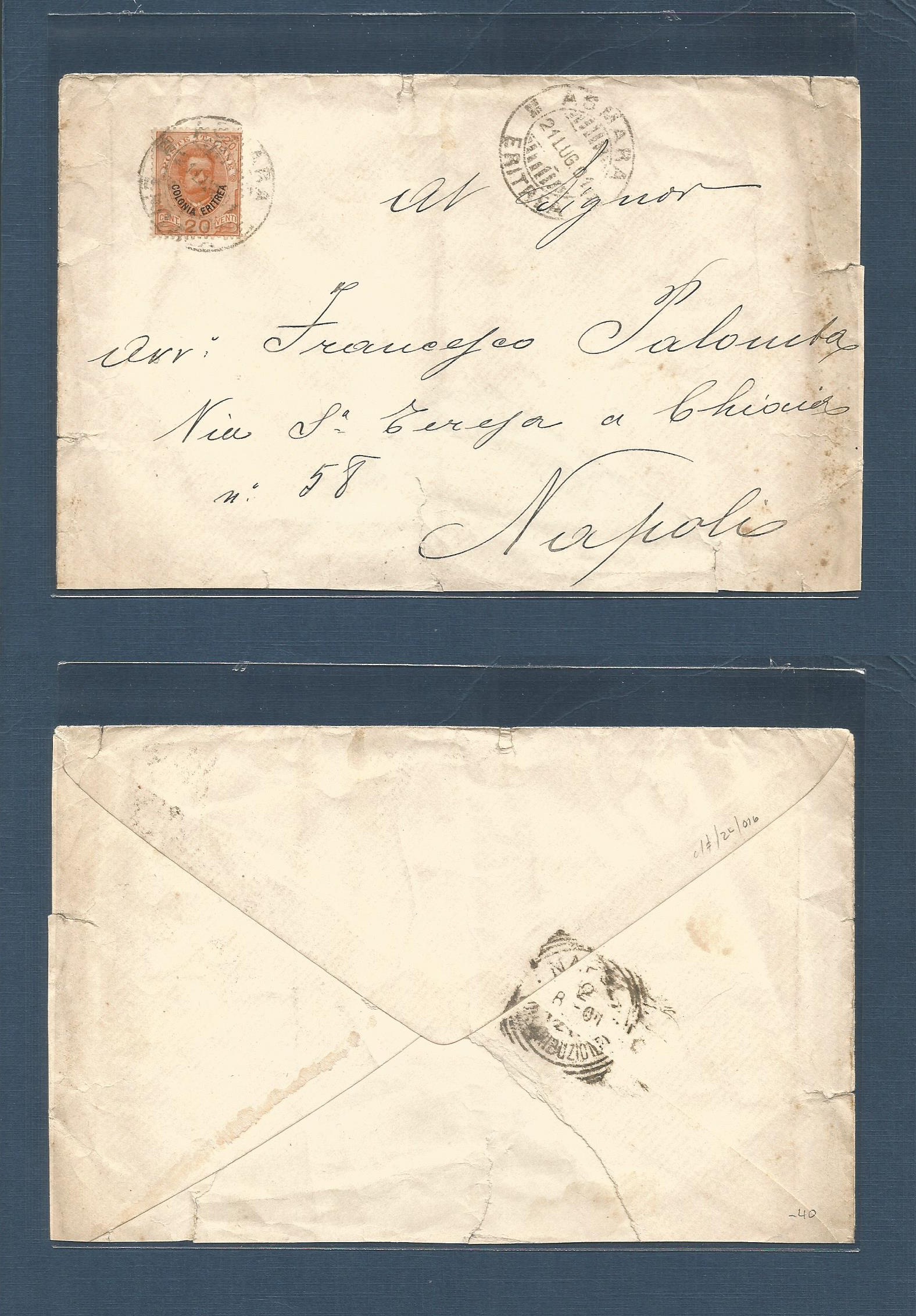 Lot 1468 - italian colonies - Antonio Torres Worldwide February Postal History General & Selection Auction #60 | #61 Lot 1468 - italian colonies - Antonio Torres Worldwide February Postal History General & Selection Auction #60 | #61