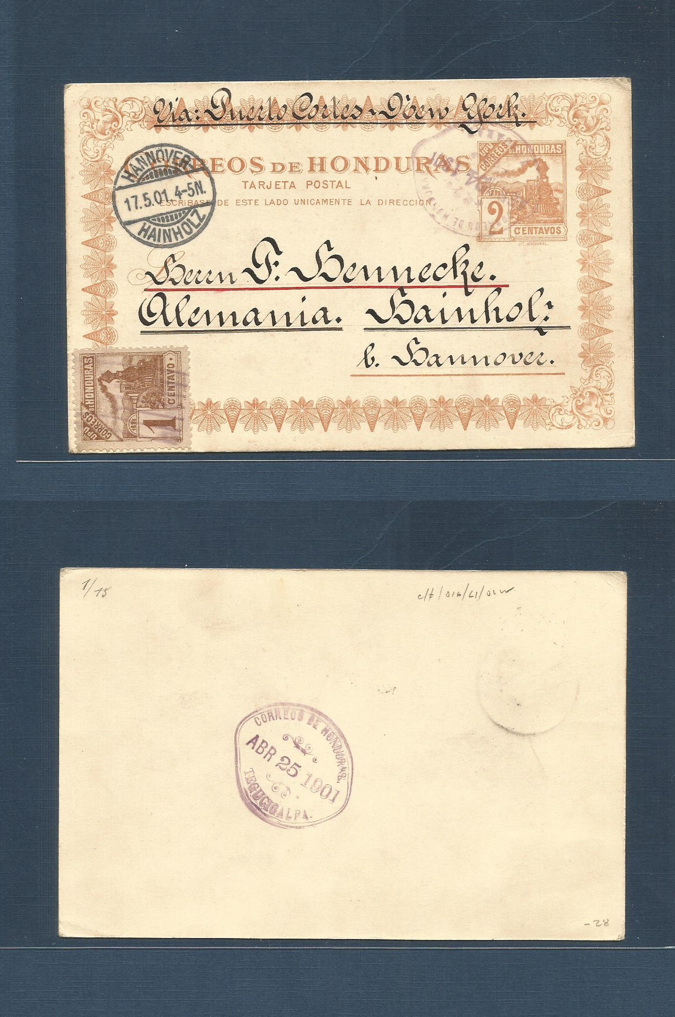Lot 1414 - Honduras  -  Antonio Torres Worldwide February Postal History General & Selection Auction #60 | #61