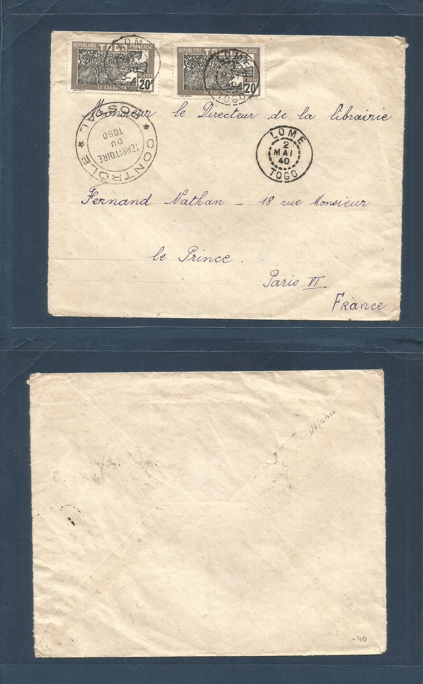 Lot 1287 - Frc - Togo  -  Antonio Torres Worldwide February Postal History General & Selection Auction #60 | #61