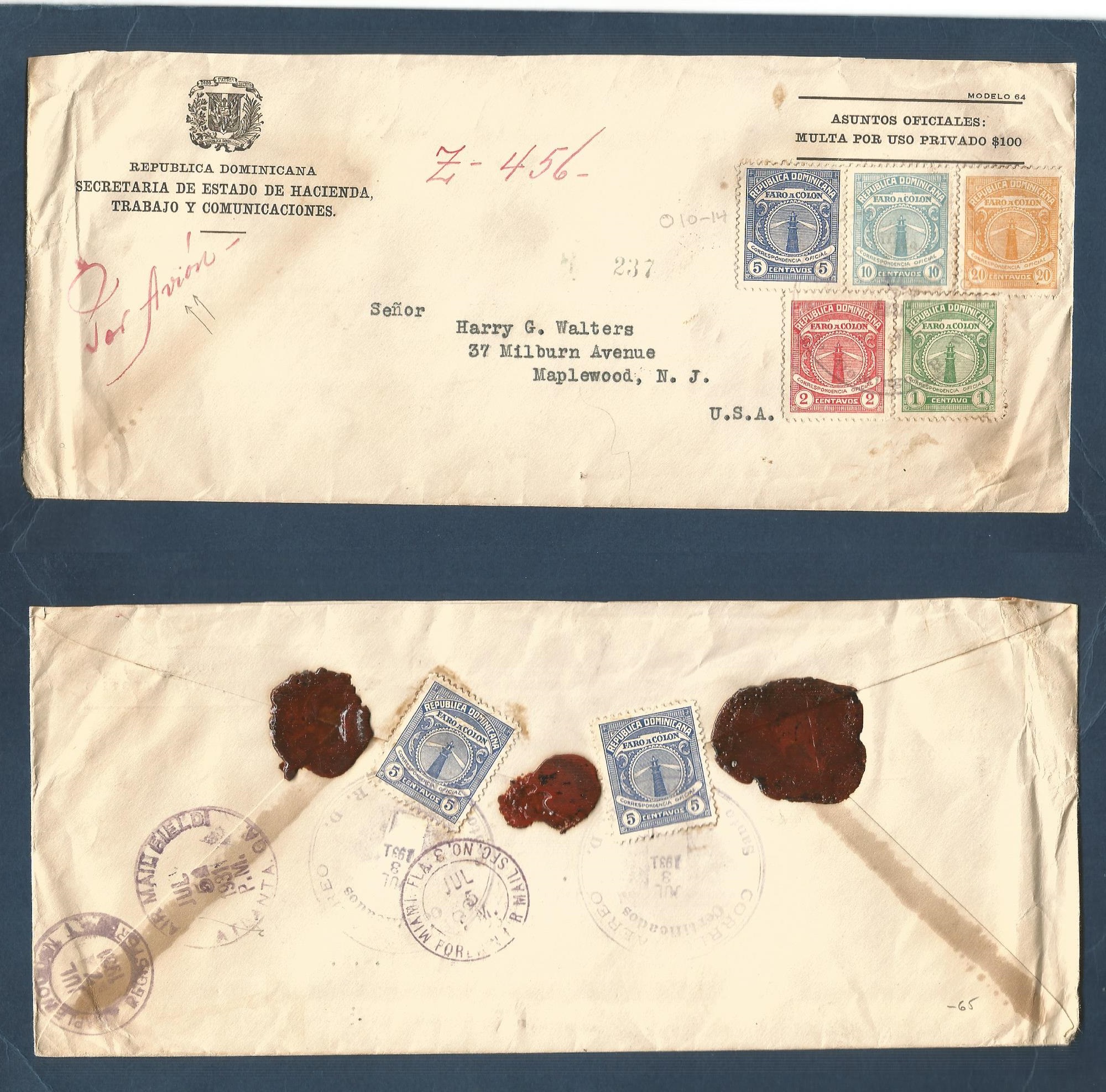 Lot 1213 - dominican rep - Antonio Torres Worldwide February Postal History General & Selection Auction #60 | #61 Lot 1213 - dominican rep - Antonio Torres Worldwide February Postal History General & Selection Auction #60 | #61