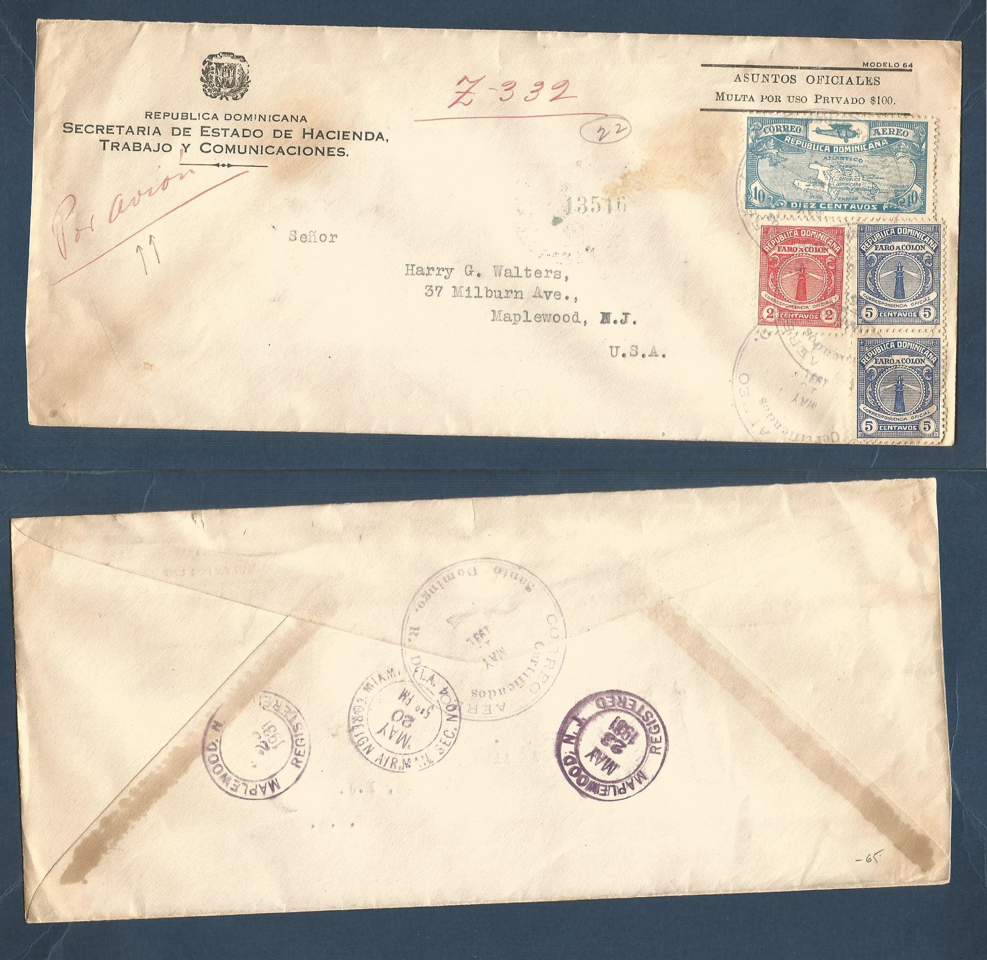 Lot 1209 - dominican rep - Antonio Torres Worldwide February Postal History General & Selection Auction #60 | #61 Lot 1209 - dominican rep - Antonio Torres Worldwide February Postal History General & Selection Auction #60 | #61