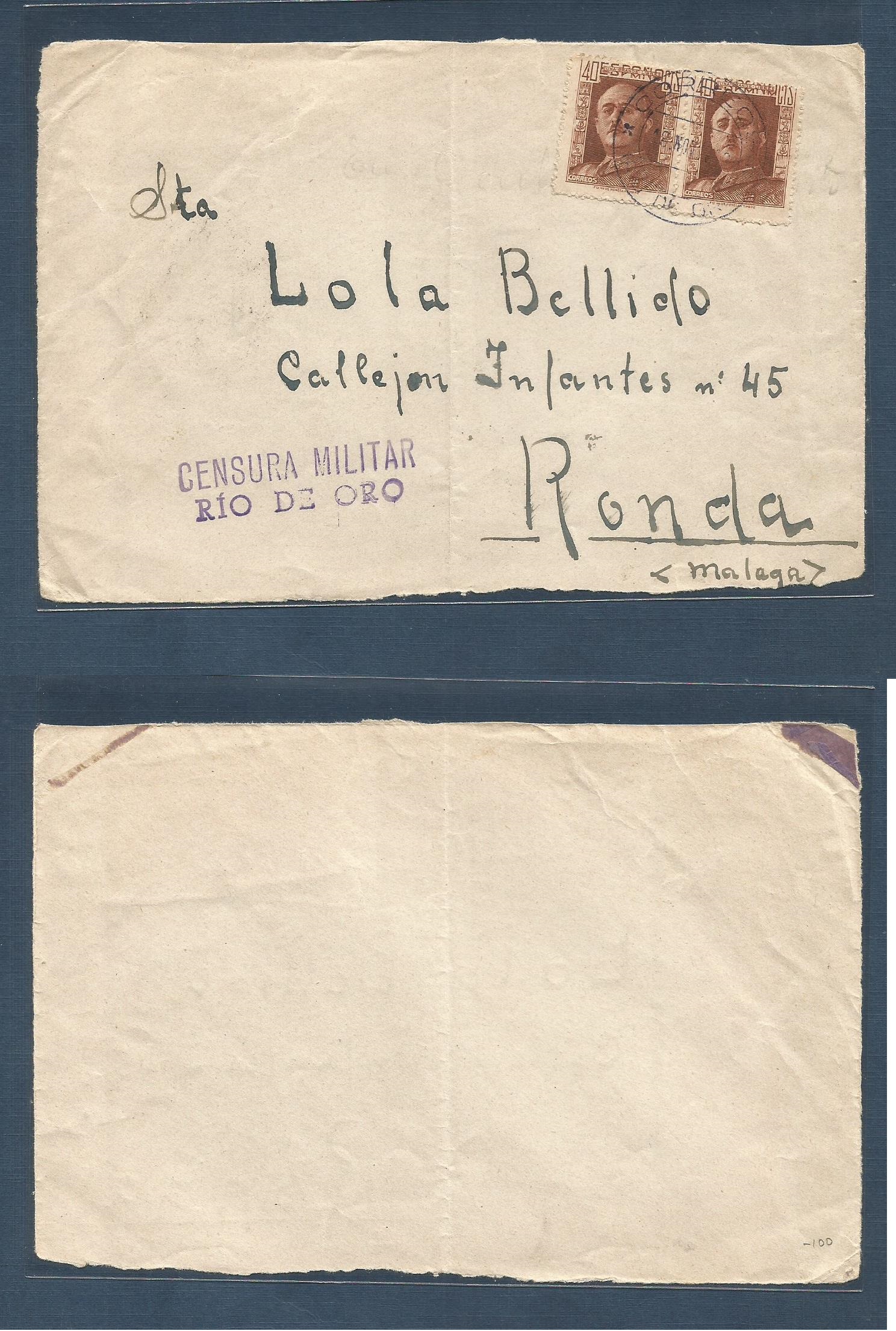 Lot 368 - E-Rio De Oro - Antonio Torres Worldwide February Postal History General & Selection Auction #60 | #61 Lot 368 - E-Rio De Oro - Antonio Torres Worldwide February Postal History General & Selection Auction #60 | #61