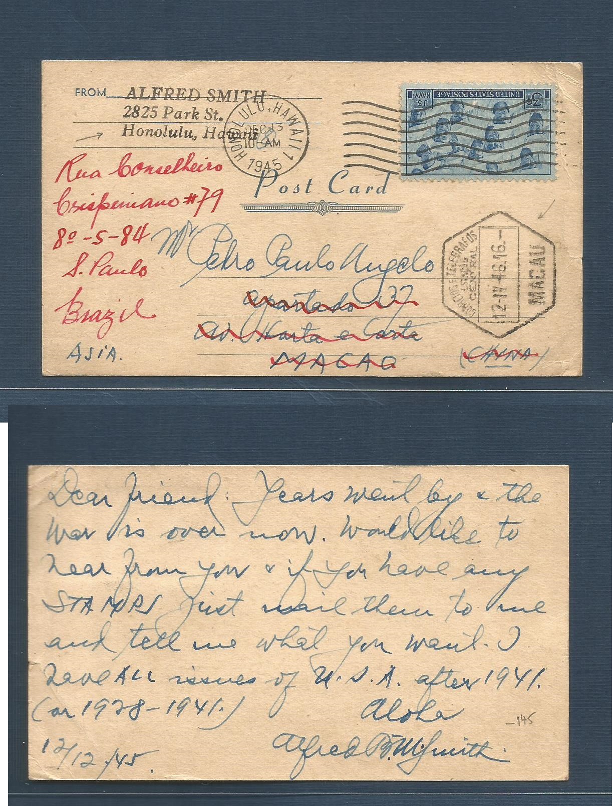 Lot 390 - usa - hawaii - Antonio Torres Worldwide February Postal History General & Selection Auction #60 | #61 Lot 390 - usa - hawaii - Antonio Torres Worldwide February Postal History General & Selection Auction #60 | #61